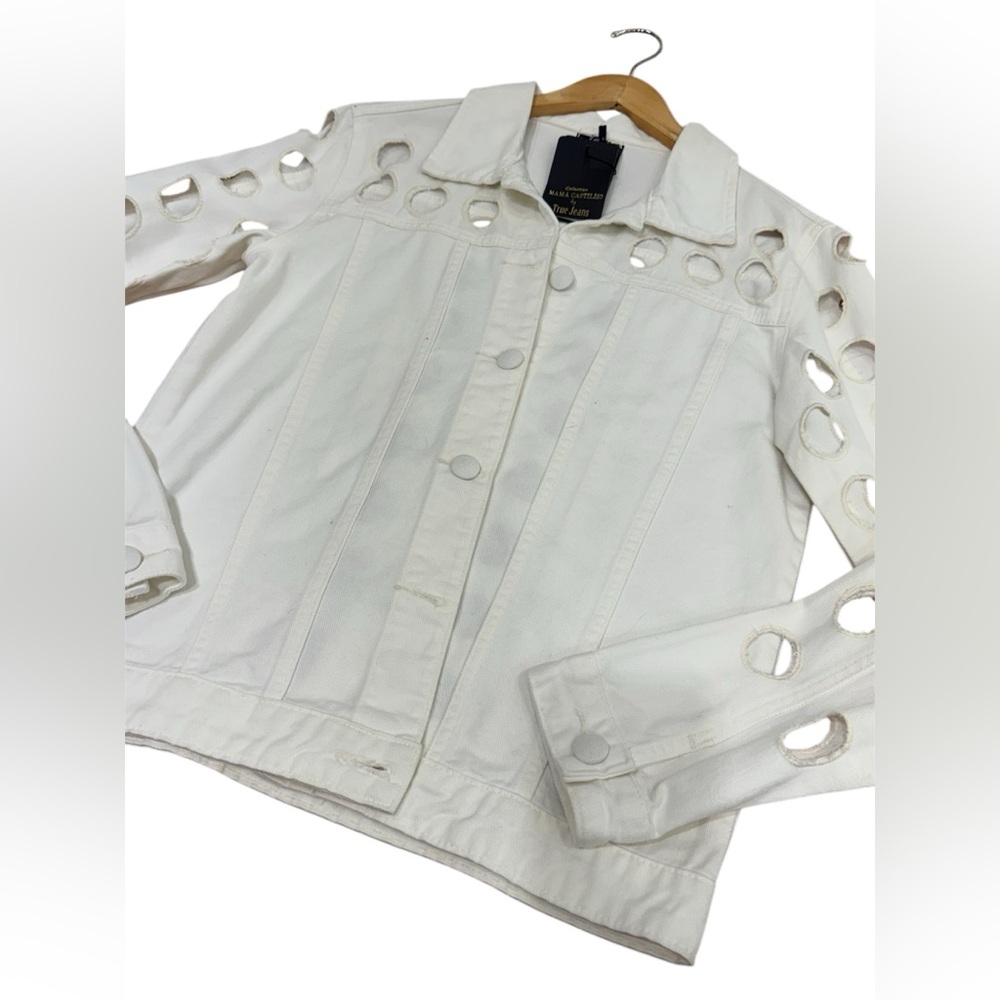 New denim white jacket made in Brazil . Medium size .